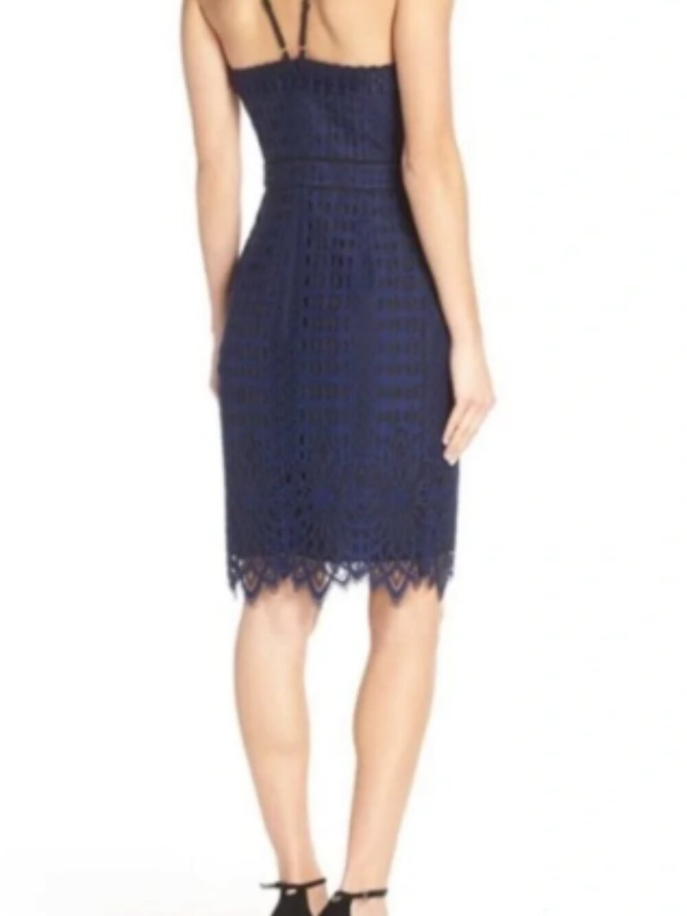 NWT ANTHROPOLOGIE HARLYN BLUE & BLACK DRESS MED - Picture 2 of 3